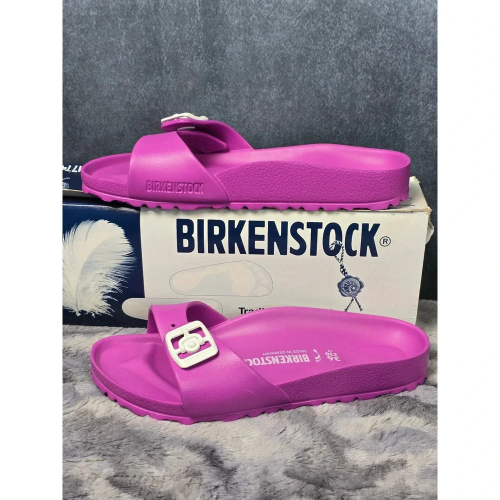 NWB Birkenstock Madrid EVA Sandals Pink Single Strap Buckle Youth EU 36 US 3-3.5